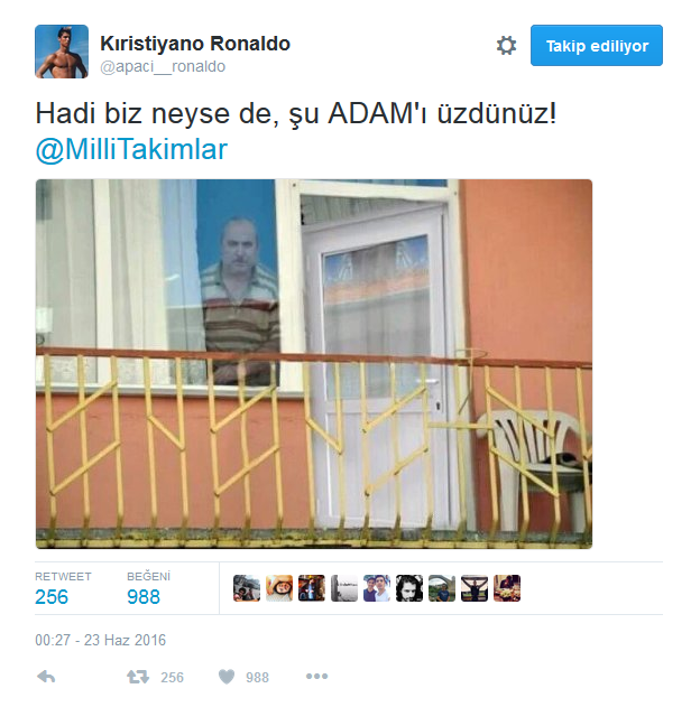 A Milli Takım EURO 2016ya veda etti, Twitterda yer yerinden oynadı