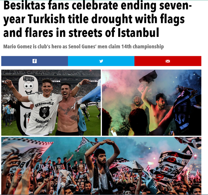 Beşiktaş taraftarları 7 yıllık aradan sonra İstanbul sokaklarında bayraklar ve meşalelerle şampiyonluğu kutladı -The Sun