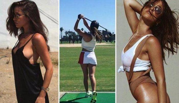 Ünlü modelin golf tutkusu