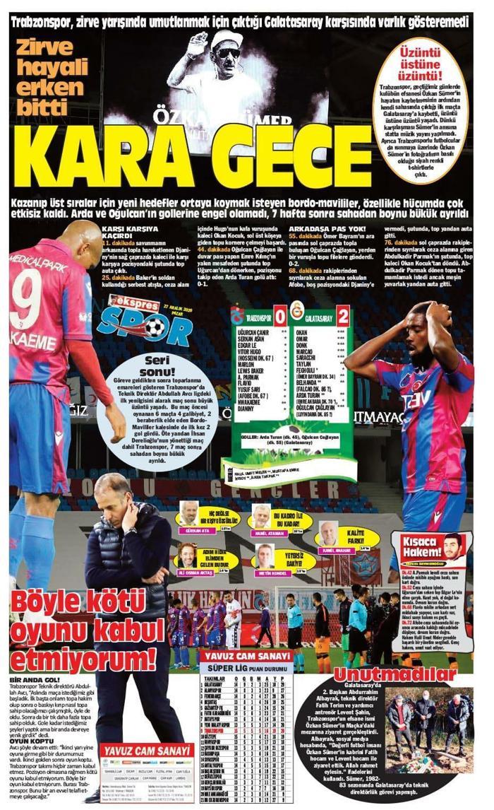 Yerel basından Trabzonspora eleştiri