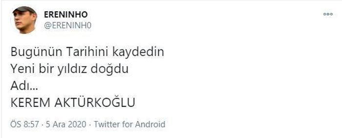 Galatasarayın genç futbolcusu Kerem Aktürkoğlu sosyal medyada gündem oldu