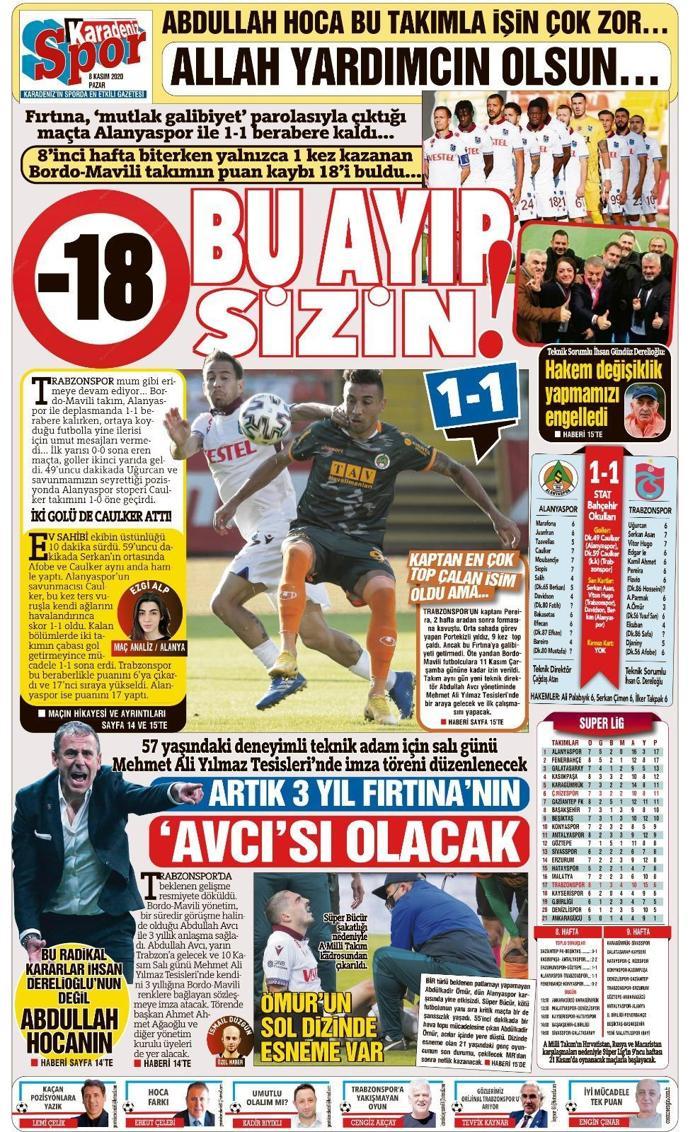 Yerel basından Trabzonspora eleştiriler: Gülmeyi unuttuk