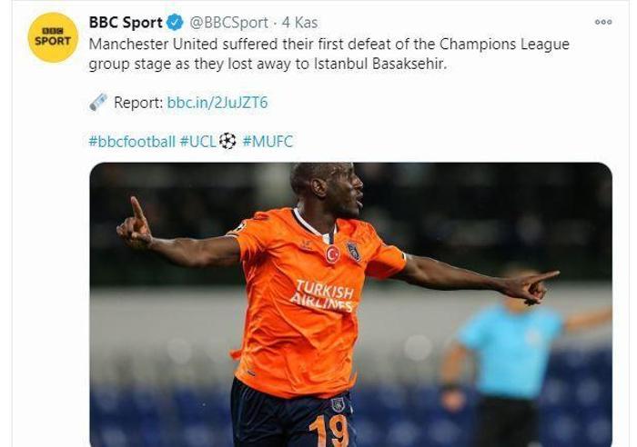 Manchester United Başakşehire kaybederek Şampiyonlar Ligindeki ilk mağlubiyetini aldı