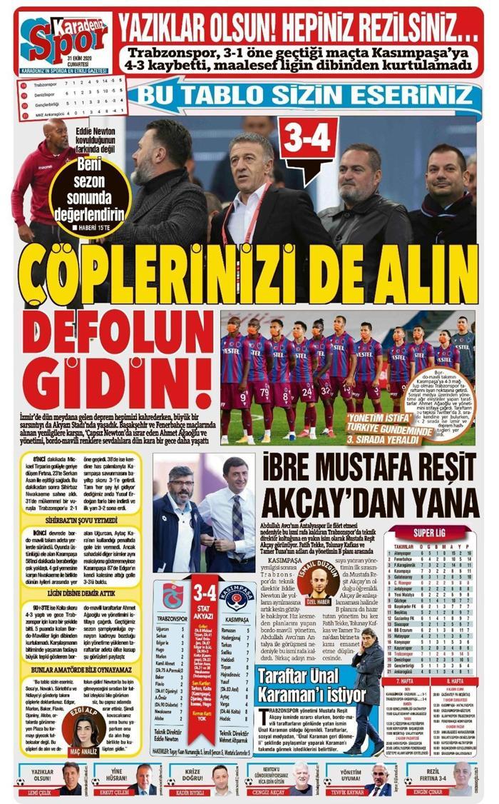 Trabzon yerel gazeteleri Ahmet Ağaoğlunu topa tuttu