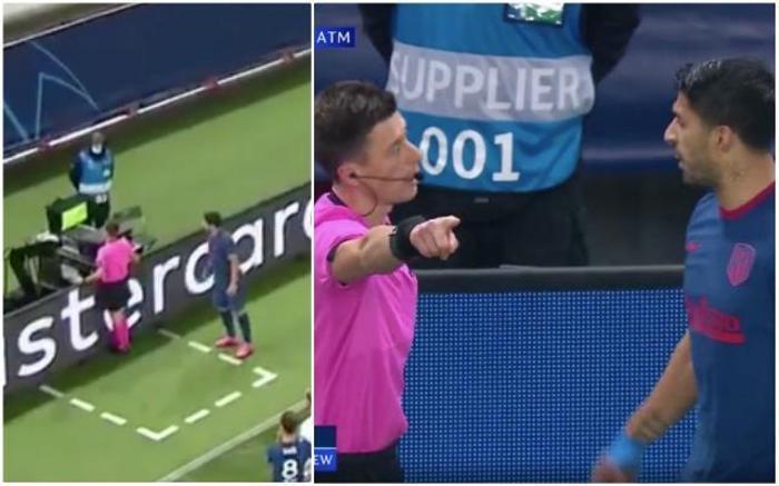 Luis Suarez hakeme yakalandı Lokomotiv Moskova - Atletico Madrid maçına damga vuran an