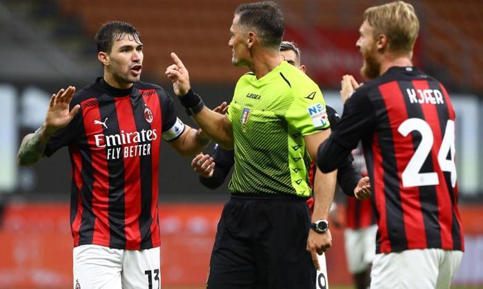Milan - Roma maçının hakemi Piero Giacomelli sabırları taşırdı