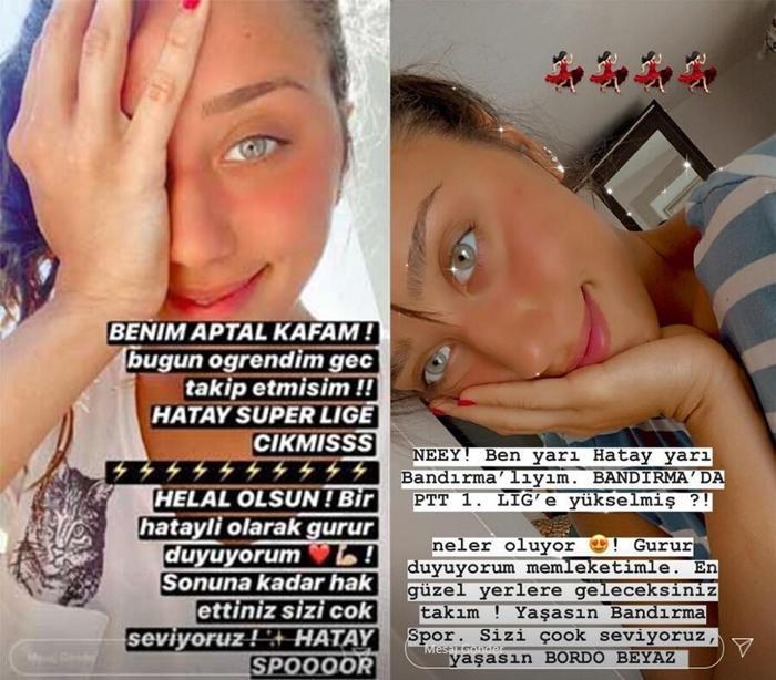 Zeynep Alkan Hatayspor ve Bandırmaspor paylaşımları yaptı