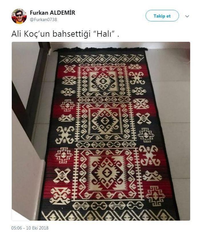 Ali Koç halı dedi, sosyal medya yıkıldı