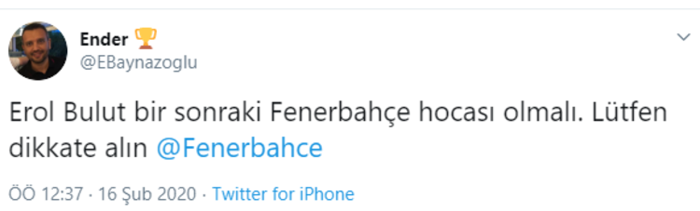 Fenerbahçede Erol Bulut sesleri Sosyal medya sallandı