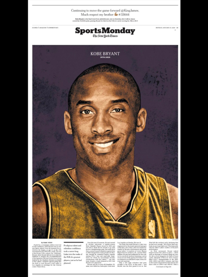 Dünya Kobe Bryantın vefatını konuşuyor Dünya basınında Kobe Bryant