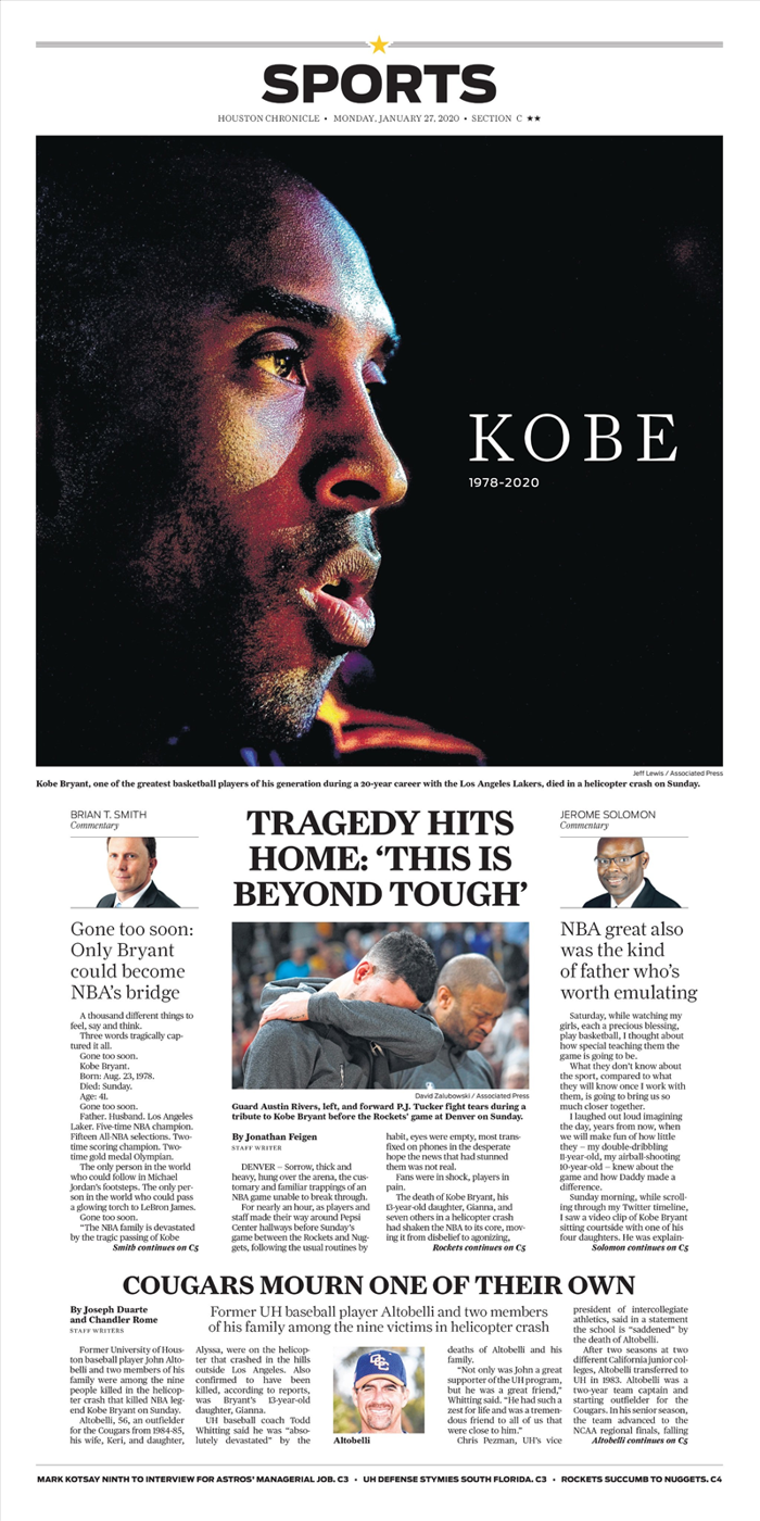 Dünya Kobe Bryantın vefatını konuşuyor Dünya basınında Kobe Bryant