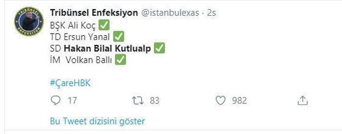 Fenerbahçede sosyal medya gündemi Hakan Bilal Kutlualp