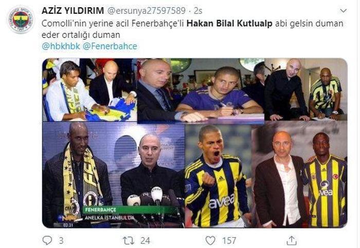 Fenerbahçede sosyal medya gündemi Hakan Bilal Kutlualp