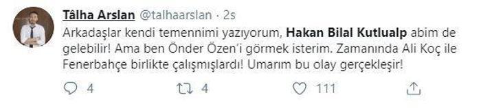 Fenerbahçede sosyal medya gündemi Hakan Bilal Kutlualp
