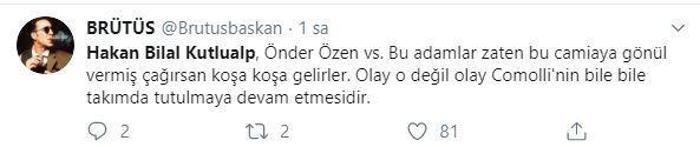 Fenerbahçede sosyal medya gündemi Hakan Bilal Kutlualp