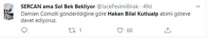 Fenerbahçede sosyal medya gündemi Hakan Bilal Kutlualp