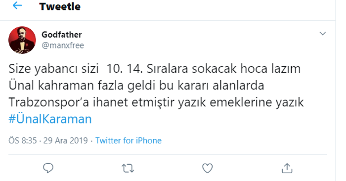 Trabzonspor Ünal Karamanı yolladı sosyal medya sallandı