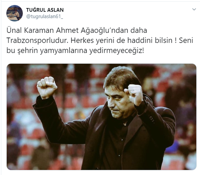 Trabzonspor Ünal Karamanı yolladı sosyal medya sallandı