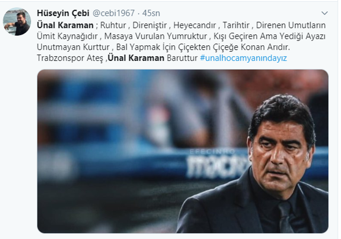 Trabzonspor Ünal Karamanı yolladı sosyal medya sallandı
