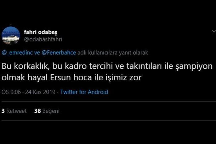 Ersun Yanal şoku İstifa...