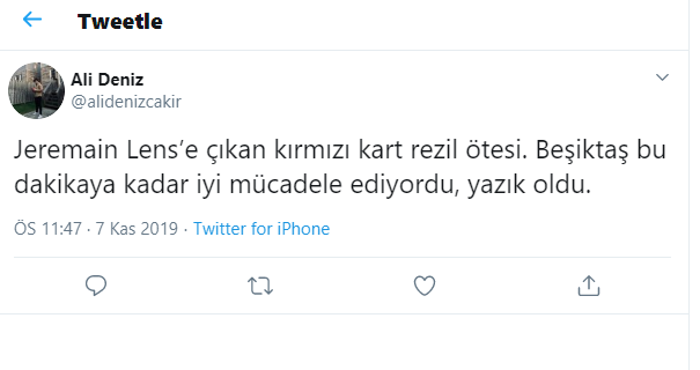 Lens kırmızı kart gördü Beşiktaş taraftarı çıldırdı