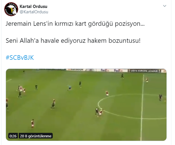 Lens kırmızı kart gördü Beşiktaş taraftarı çıldırdı
