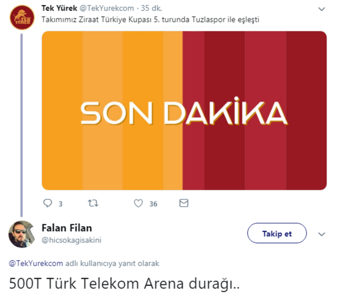 Galatasaray - Tuzlaspor eşleşmesine 500T damgası