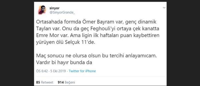 Galatasaray taraftarından Selçuk İnana şok tepki