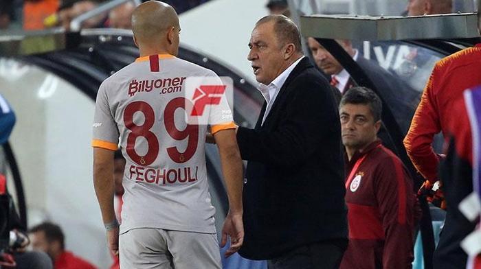 Galatasarayda hareketli dakikalar Fatih Terim ve Feghouli...