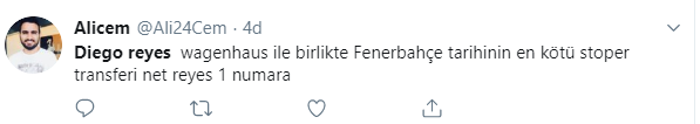 Fenerbahçe taraftarından Diego Reyese büyük tepki