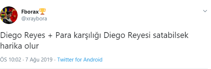 Fenerbahçe taraftarından Diego Reyese büyük tepki