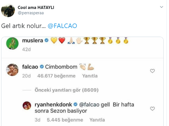Falcao Galatasaraya müjdeyi verdi, taraftar çılgına döndü