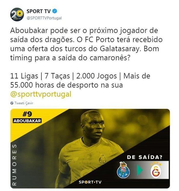 Galatasaraydan Vincent Aboubakar bombası Portekizliler duyurdu...