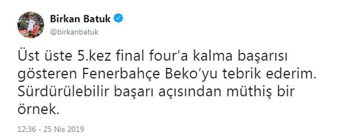 Basketbol camiasından Fenerbahçeye tebrik mesajları