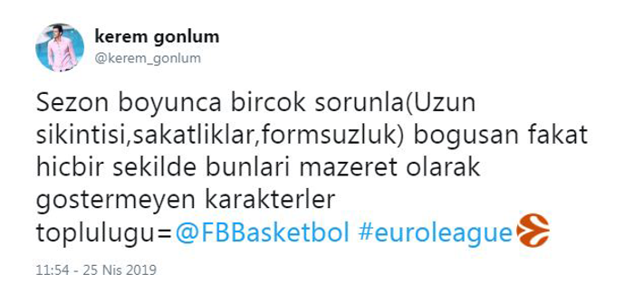 Basketbol camiasından Fenerbahçeye tebrik mesajları