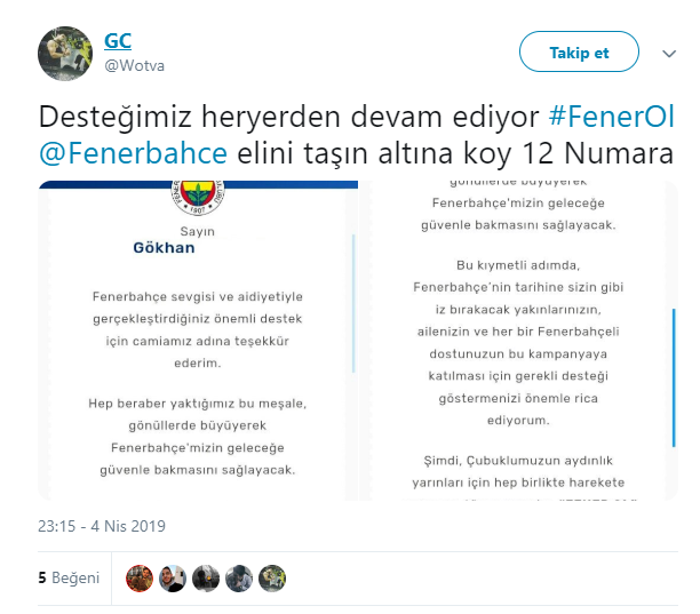 Fenerbahçe taraftarından Fener Ol kampanyasına büyük ilgi