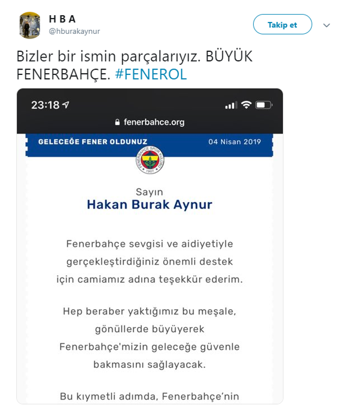Fenerbahçe taraftarından Fener Ol kampanyasına büyük ilgi