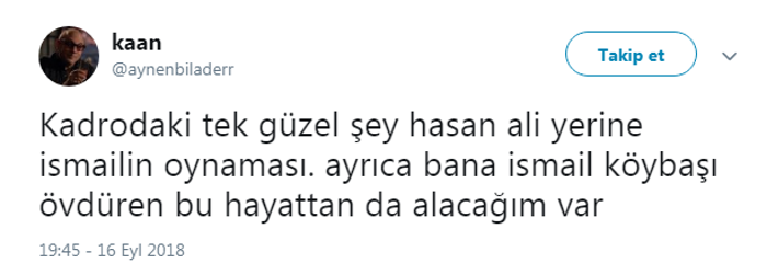 İsmail Köybaşı oynadı Hasan Ali kıymete bindi