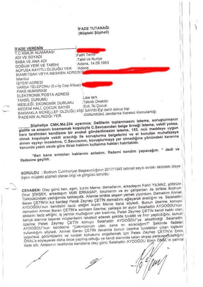 Fatih Terim ve Selahattin Aydoğdunun ifadeleri ortaya çıktı