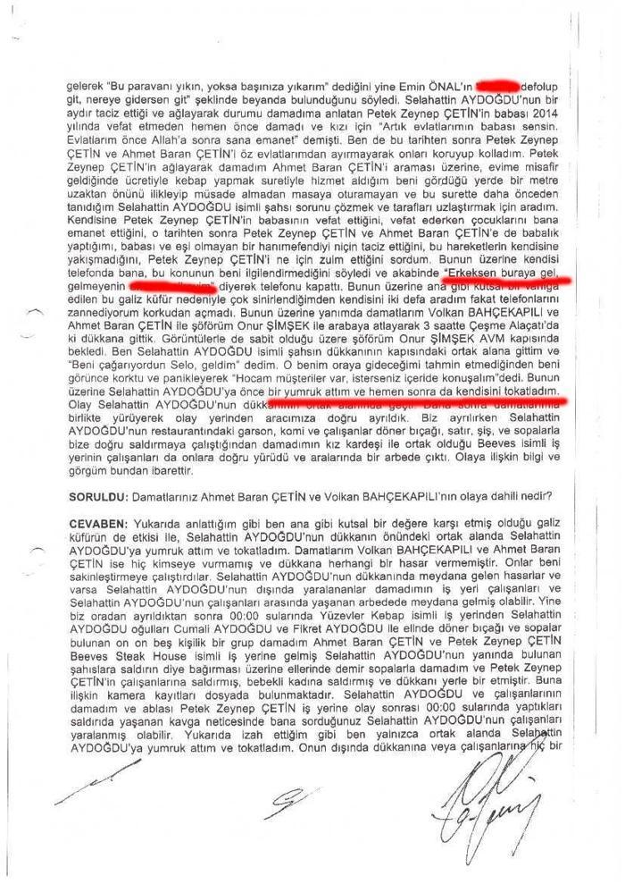 Fatih Terim ve Selahattin Aydoğdunun ifadeleri ortaya çıktı