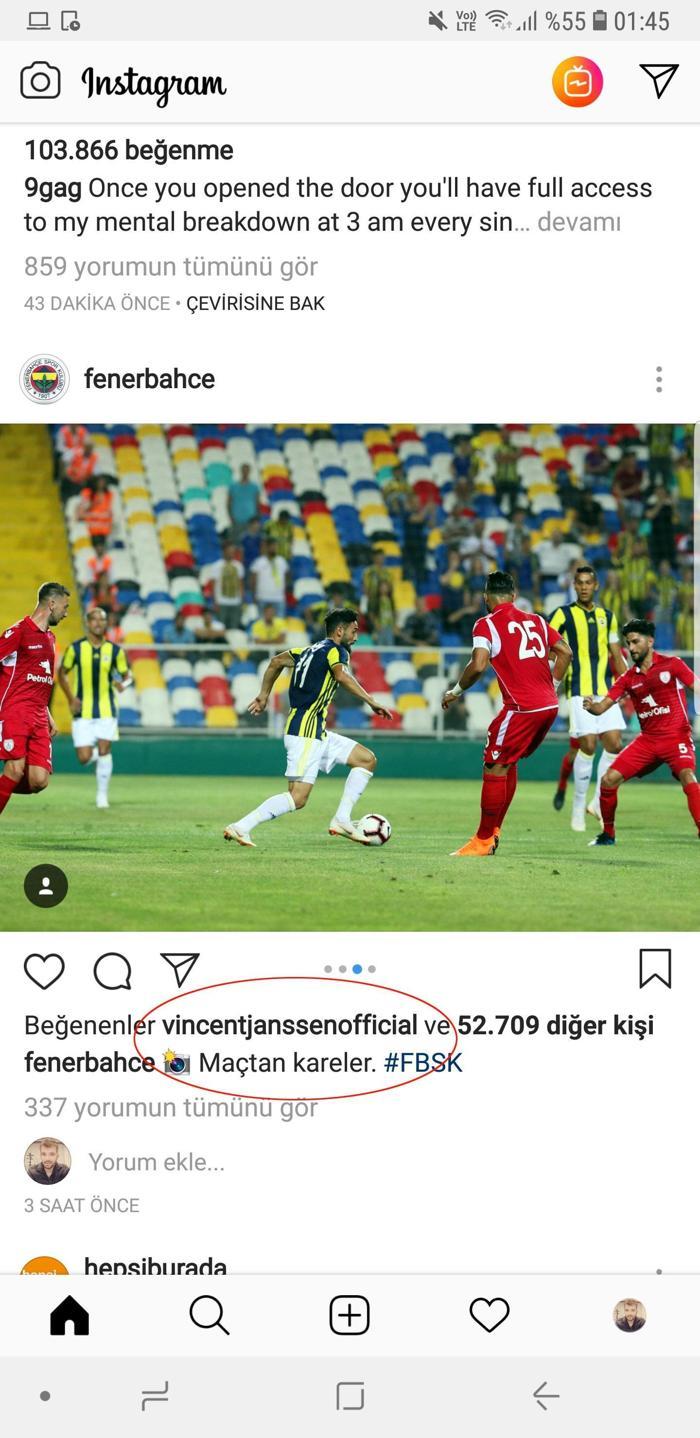 Janssen Fenerbahçeyi unutumadı