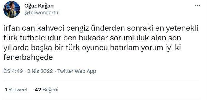 Fenerbahçe haberi... İrfan Can Kahveciye sosyal medyada övgü yağmuru De Bruyneden iyi