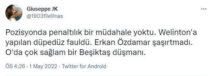 Beşiktaş taraftarlarından hakem Erkan Özdamare büyük tepki
