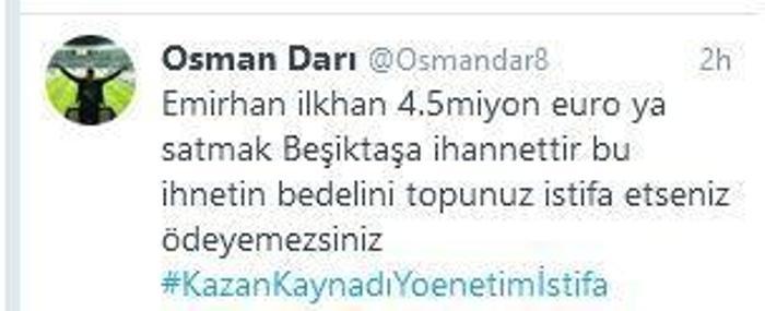 Beşiktaşta Emirhan İlkhan krizi Taraftardan istifa daveti