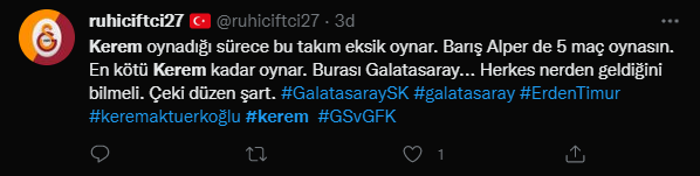 Galatasarayda Kerem Aktürkoğluna büyük tepki Buruk bile 45 dakika dayanabildi