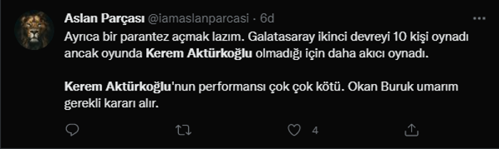 Galatasarayda Kerem Aktürkoğluna büyük tepki Buruk bile 45 dakika dayanabildi