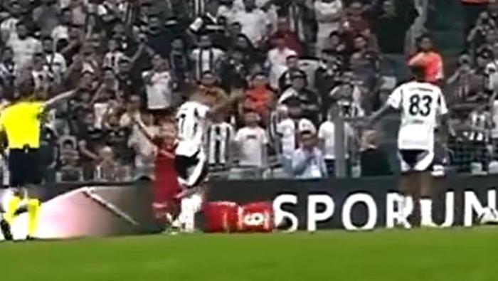 BOYNUNDAN TUTUP YERE İTTİRDİ