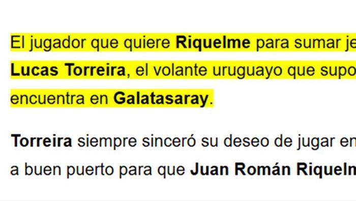 İSTEDİĞİ OYUNCU TORREIRA