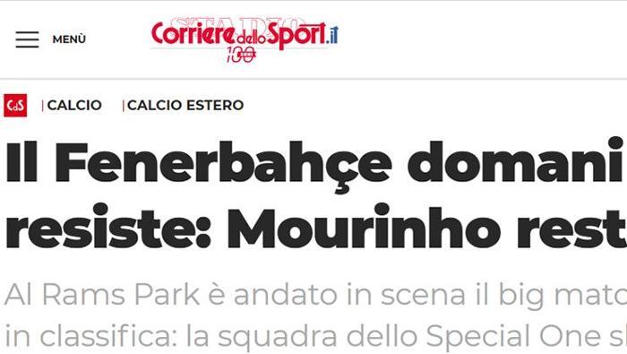 MOURINHONUN TAKIMI DAHA FAZLA PUANI HAK EDİYORDU | CORREIRE DELLO SPORT - İTALYA