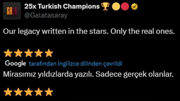 GALATASARAY İNGİLİZCE HESABINDAN GÖNDERME